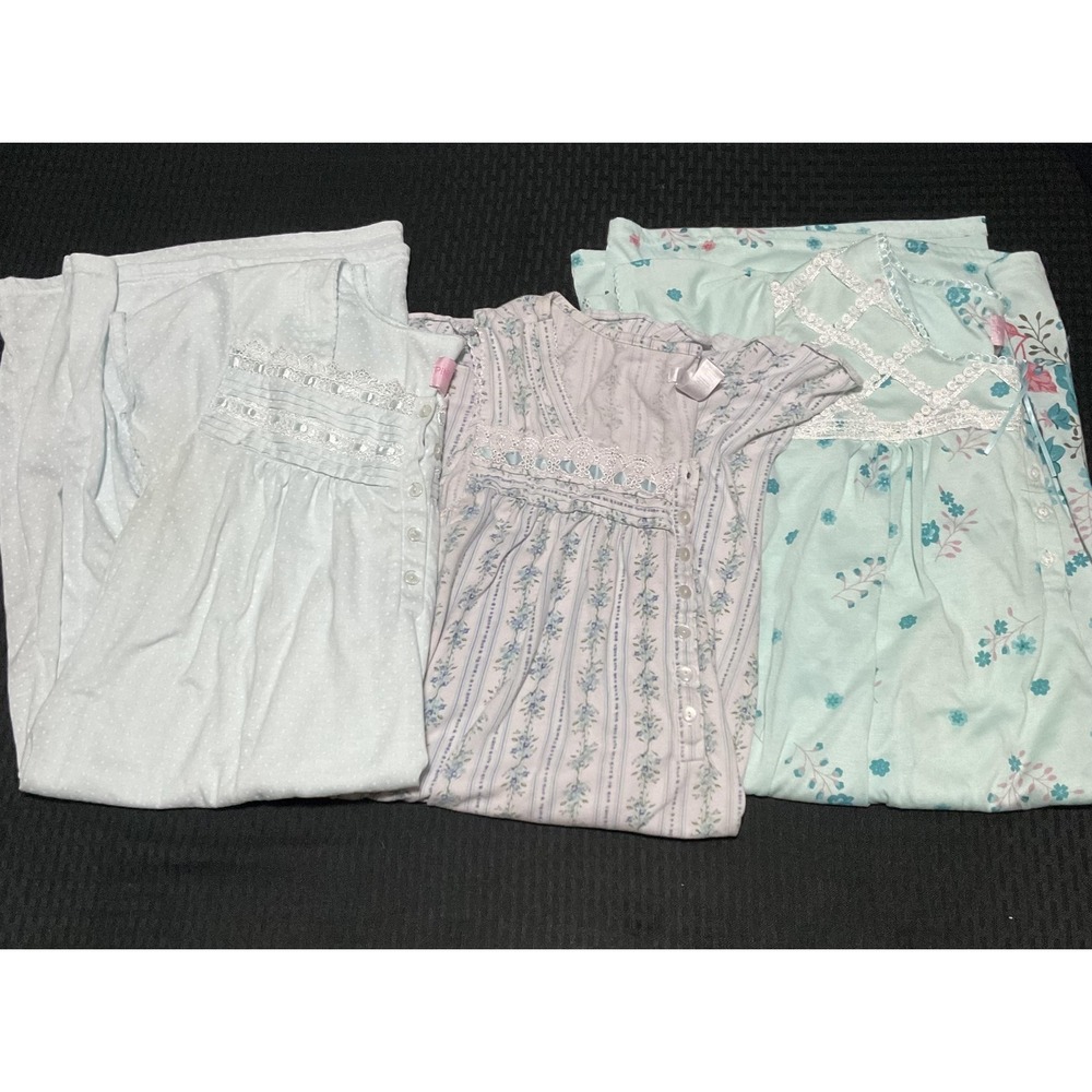 Pink Label & Adonna Nightgowns Womens 2X Lot Of 3 Multicolor Floral Sleepwear